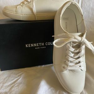 Kenneth Cole Marlow white leather shoes